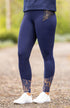 Youth Performance Riding Tights - Navy & Rose Gold